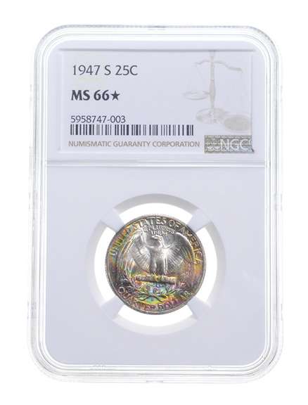 MS66* 1947-S Washington Quarter - Graded NGC