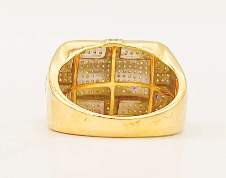14kt Solid Yellow Gold & Diamond Men's Ring