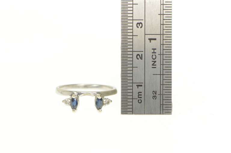 14K Yellow Gold Sapphire Diamond Wrap Wedding Band Ring
