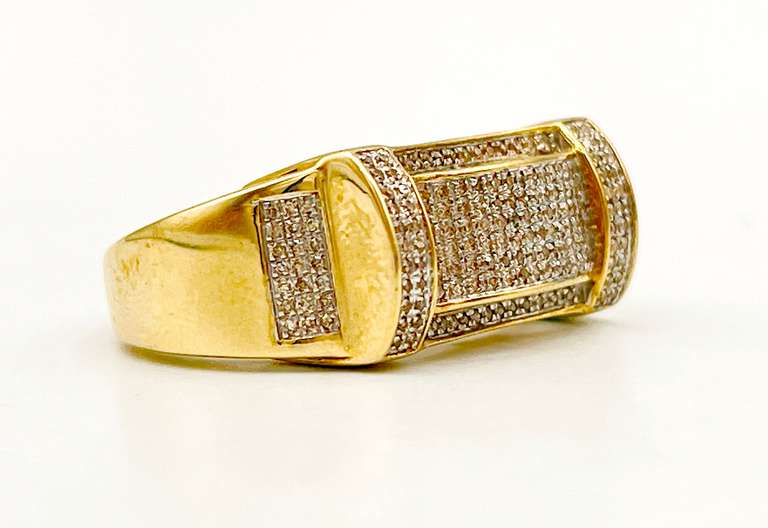 10kt Solid Yellow Gold & Diamond Men's Ring
