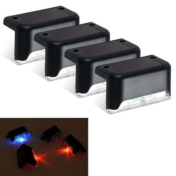 4PCS Solar LED Deck Lights Outdoor Waterproof