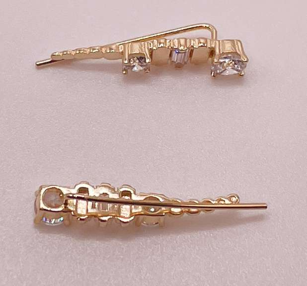 14kt Solid Yellow Gold & Diamond Earrings