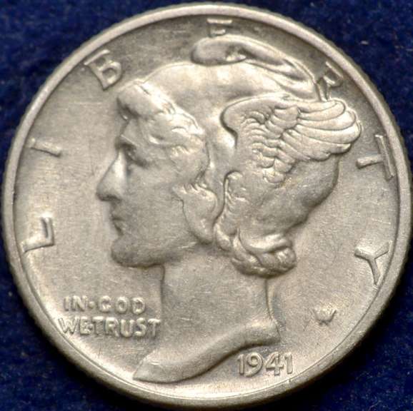 1941 Mercury Dime BU