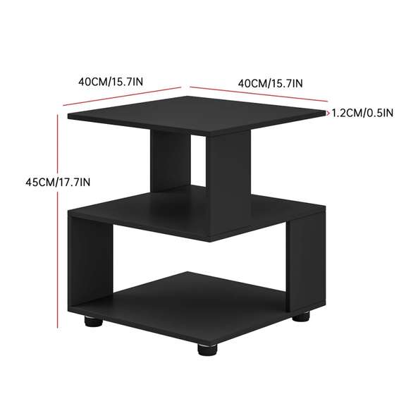 Cube Nightstand Modern Fashion Style 2 Tier Rectangular