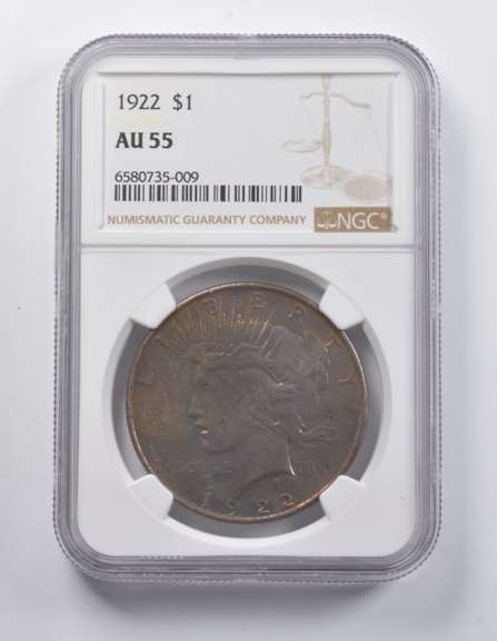 AU55 1922 Peace Silver Dollar NGC - AMAZING Tone