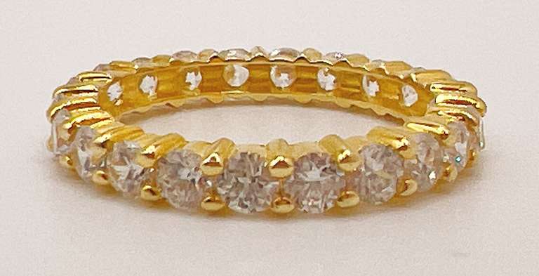 18kt Gold Plated Sterling Silver Gemstone Band Ring