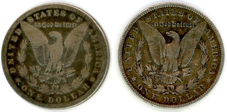 1879 & 1904 Morgan Silver Dollars