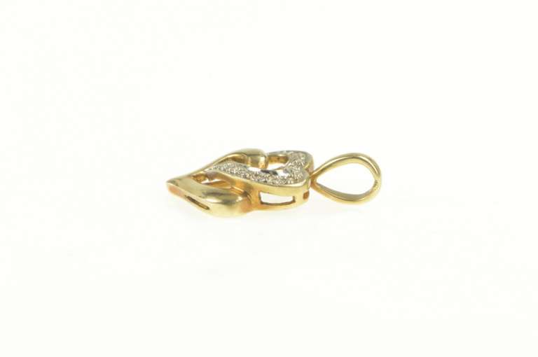 10K Yellow Gold Diamond Interlocking Heart Love Symbol Pendant