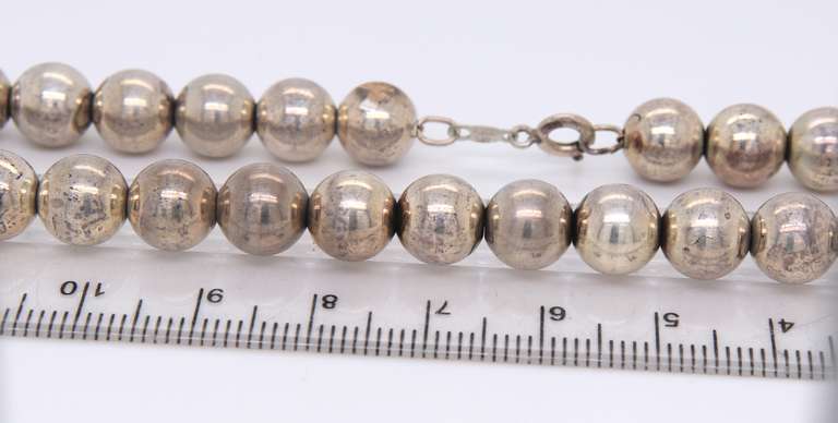 Vintage 925 Sterling Silver Ball Beaded Necklace