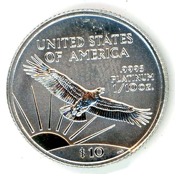 1998 1/10th Ounce BU Platinum $10 Eagle