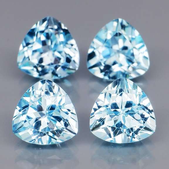 Superb quality 8.90ct 4 pc sky blue Topaz set