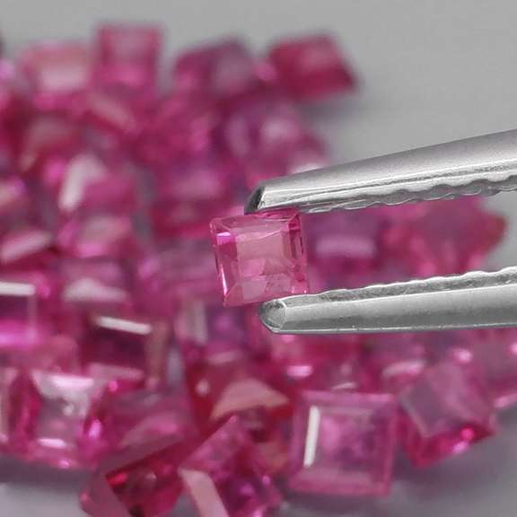 Superb 3.87ct 55 piece princess cut Ruby set