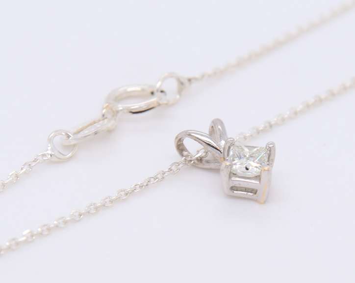 Dazzling Princess Cut Diamond Pendant on Chain