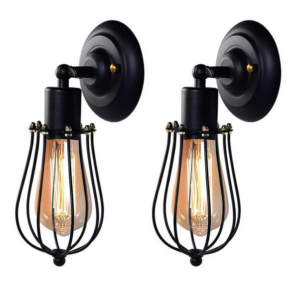 2Pcs 110V E26 Vintage Wall Light Without Bulbs