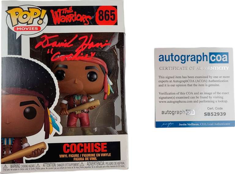 David Harris Cochise Autographed The Warriors Movie Funko Pop! Exact Proof ACOA