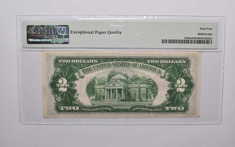 PMG 64 EPQ $2 1928-D US Legal Tender FR#1505m Mule (CA Block) Red Seal