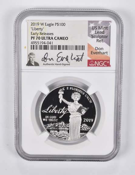 PF70 UCAM 2019-W $100 American Liberty Platinum Eagle ER Everhart NGC