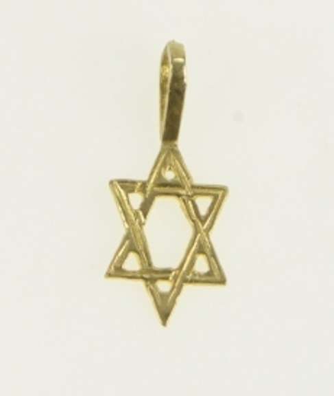 14K Yellow Gold Star of David Jewish Faith Symbol Charm/Pendant