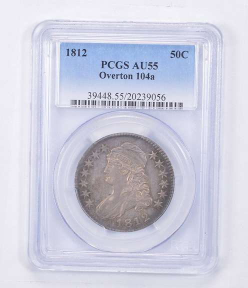 AU55 1812 Capped Bust Half Dollar - Overton 104a - Graded PCGS