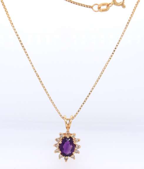 Fabulous Necklace with Amethyst and Diamonds