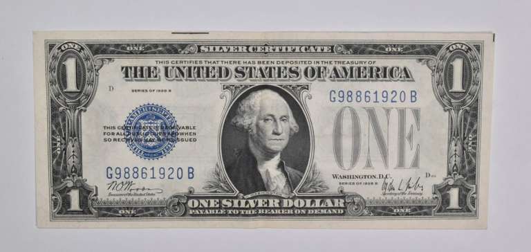 1928-B $1 United States Silver Certificate Blue Seal