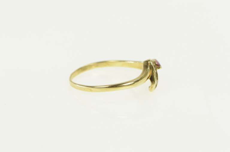 14K Yellow Gold Marquise Natural Ruby Diamond Accent Ring