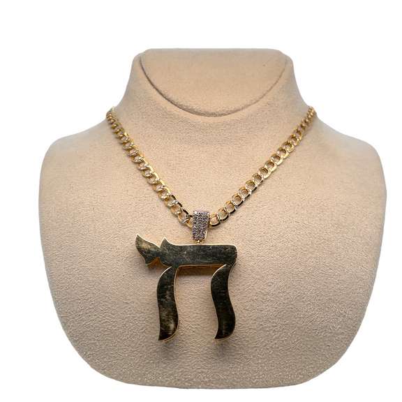 14KT SOLID YELLOW GOLD "CHAI" NECKLACE