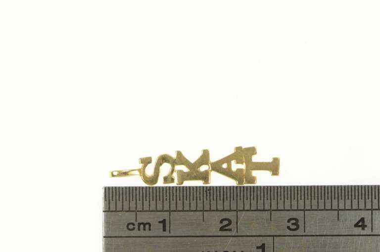 14K Yellow Gold Skat Word Cut Out Letter Charm/Pendant