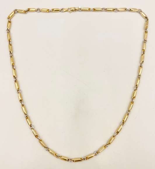 14kt Solid Gold Fancy Link Chain Necklace