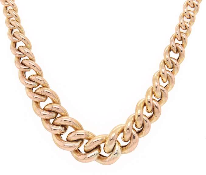 Polished Graduated Link Chain Necklace