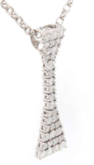 0.85ctw Diamond Abstract Hour Glass Pendant Necklace in 18K