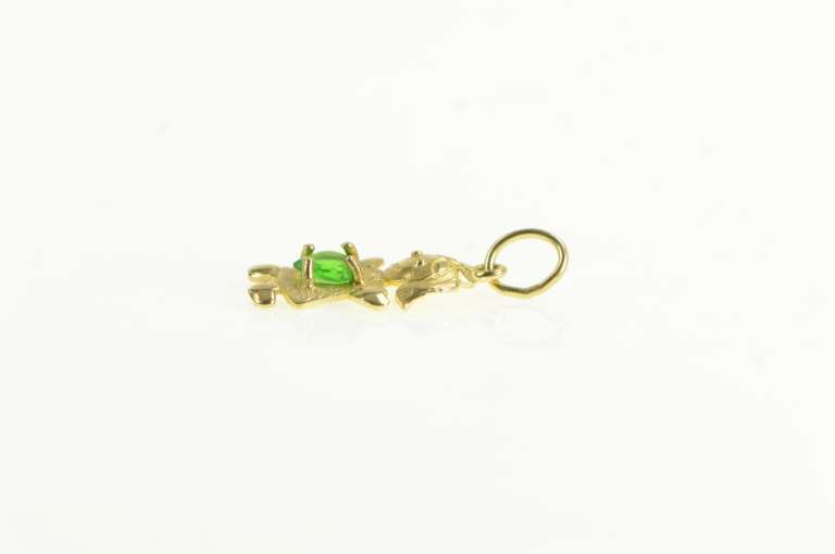 10K Yellow Gold May Birthstone Baby Girl Sim. Emerald Charm/Pendant