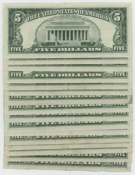 15 Crisp Upper end 1963 Series $5 Red Seal Notes