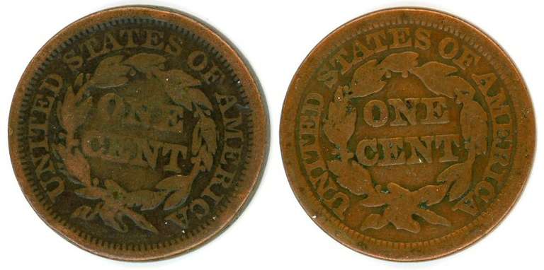 1847 & 1848 Braided Hair Large Cents