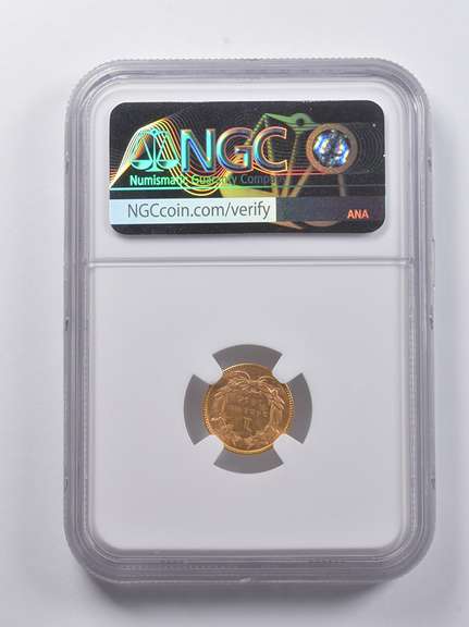 MS62 1856 $1 Indian Princess Head Gold Dollar Piece Slanted 5 CAC NGC