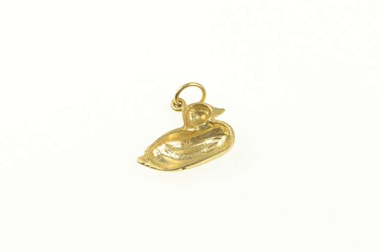 14K Yellow Gold 3D Duck Mallard Aquatic Bird Charm/Pendant