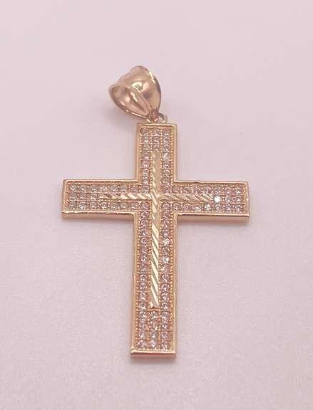 14kt Solid Yellow Gold Cross Pendant