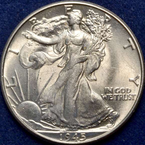 1945 Walking Liberty Half Dollar BU
