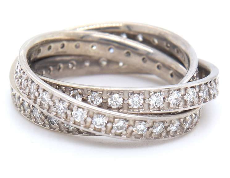 Majestic White Gold 2cts Diamond Rolling ring