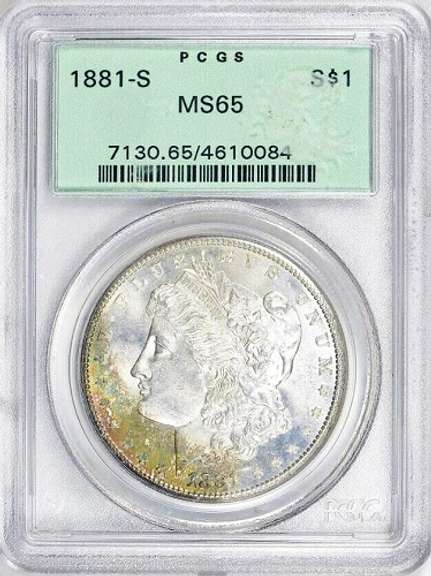 Superb Gem BU 1881S Morgan OGH PCGS MS 65 With Nice Obverse Toning!