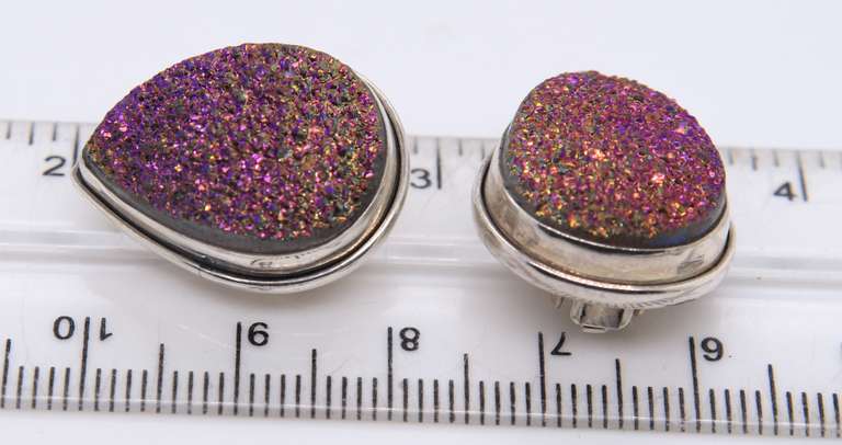 Vintage 925 Sterling Silver India Gemstone Earrings