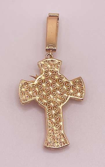 14kt Solid Yellow Gold Cross Pendant