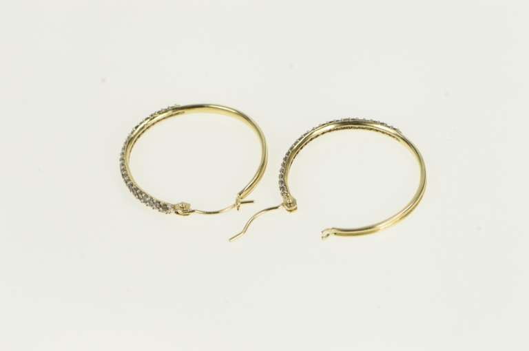 14K Yellow Gold 0.75 Ctw Pave Fancy Diamond Statement Hoop Earrings