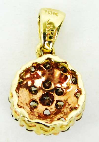 Pretty 10K Multi-Diamond Pendant