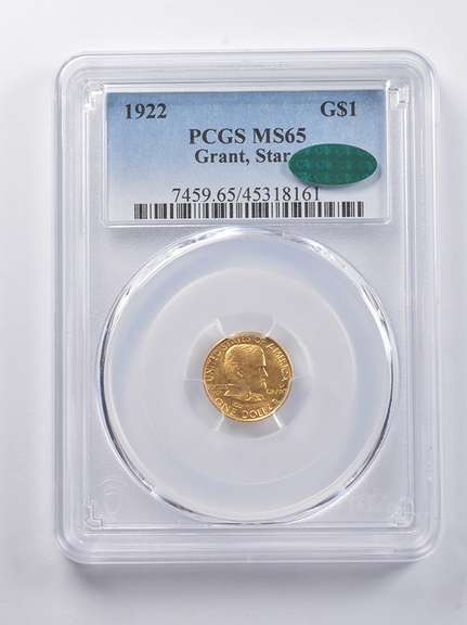 MS65 1922 $1 Ulysses S. Grant Gold Dollar Piece No Star CAC PCGS