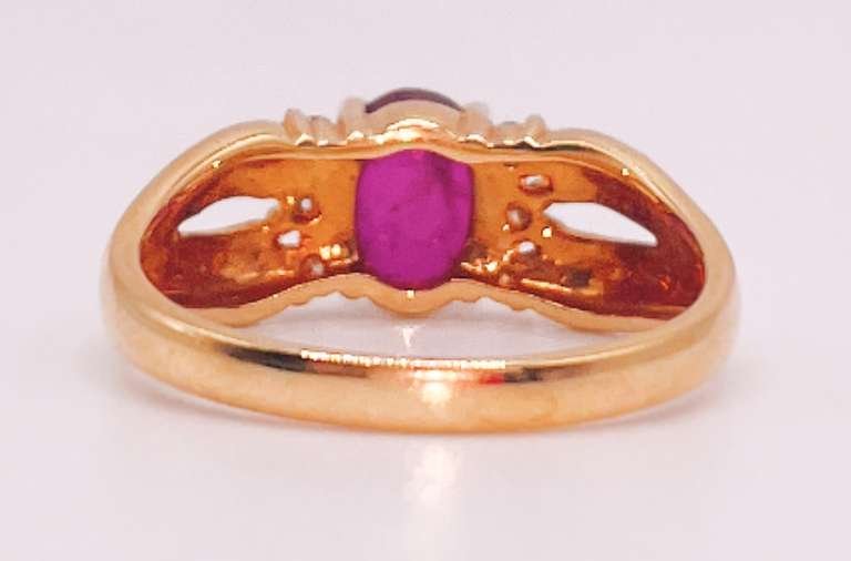 18kt Solid Yellow Gold, Ruby, & Diamond Ring