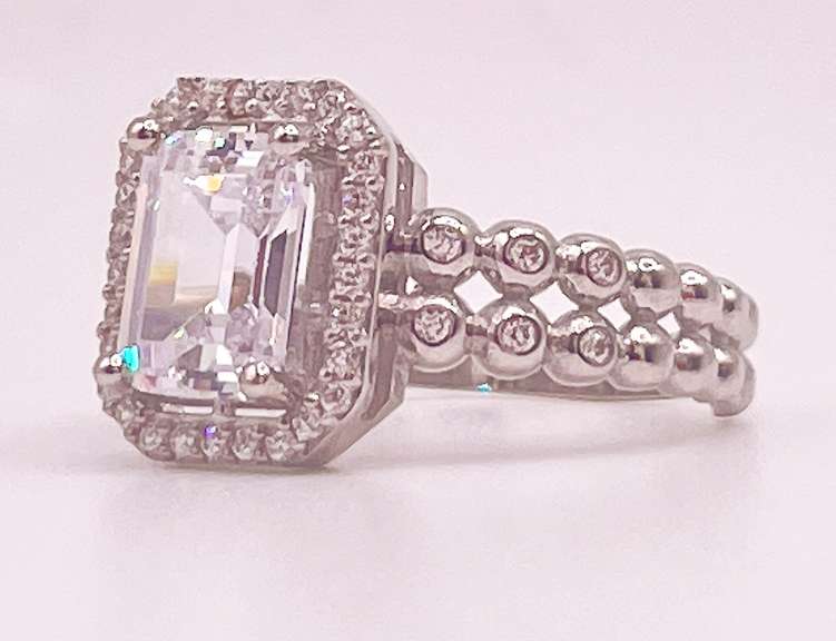 14kt Solid White Gold Cocktail Ring