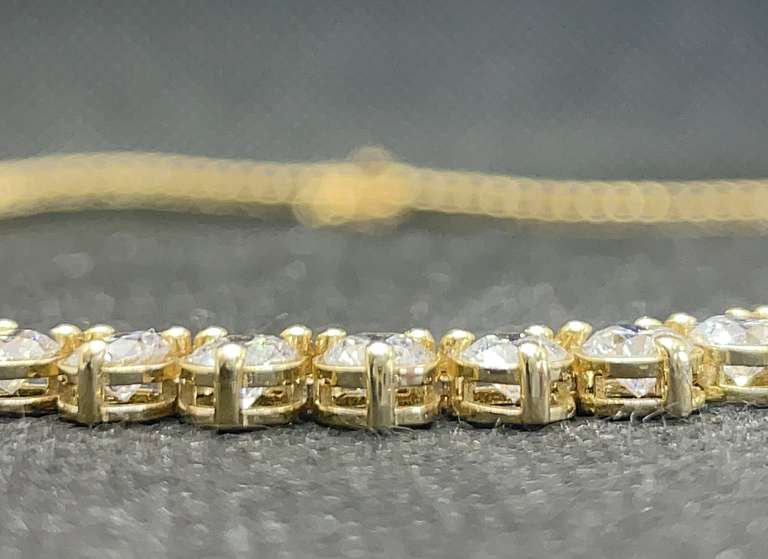 LAB GROWN 6.50 CARATS T.W. ROUND DIAMOND GRADUATED NECKLACE IN 14K YELLOW GOLD