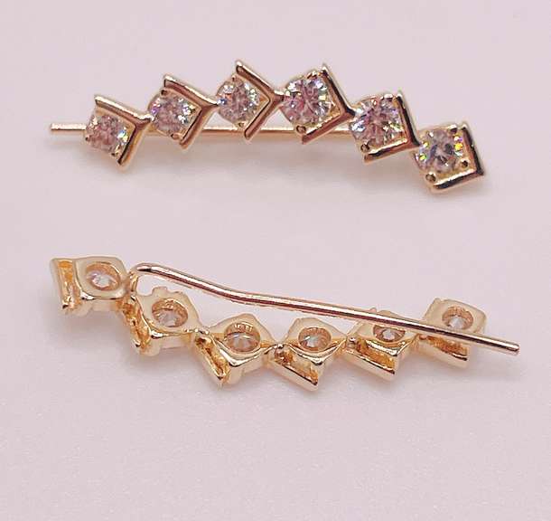 14kt Solid Yellow Gold & Diamond Earrings