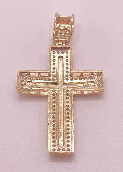 14kt Solid Yellow Gold Cross Pendant